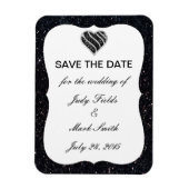 Magnet Flexible Parties scintillant Noire Coeur Noir Enregistrer L (Vertical)