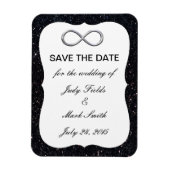 Magnet Flexible Parties scintillant Noire Infinité Argent Enregist (Vertical)