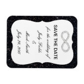 Magnet Flexible Parties scintillant noire Infinité Enregistrer l'a (Horizontal)