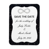 Magnet Flexible Parties scintillant noire Infinité Enregistrer l'a (Vertical)