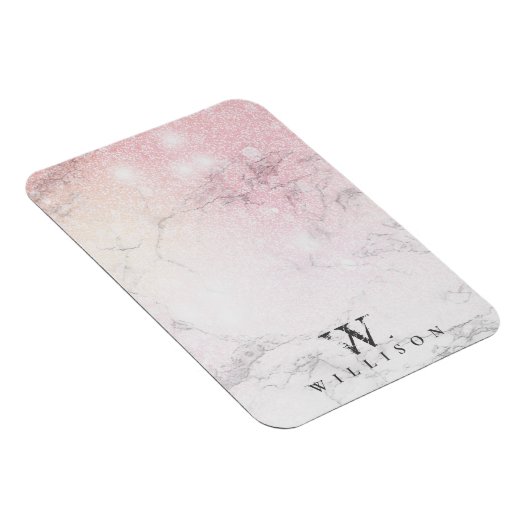 Magnet Flexible Parties scintillant rose en marbre personnalisée (Côté Droit)