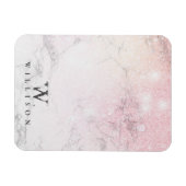 Magnet Flexible Parties scintillant rose en marbre personnalisée (Horizontal)