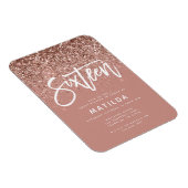 Magnet Flexible parties scintillant rose en or girly douce moderne (Côté Droit)