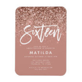Magnet Flexible parties scintillant rose en or girly douce moderne (Vertical)
