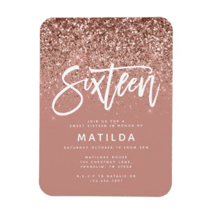 Magnet Flexible parties scintillant rose en or girly douce moderne