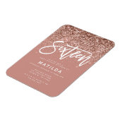 Magnet Flexible parties scintillant rose en or girly douce moderne (Côté Gauche)