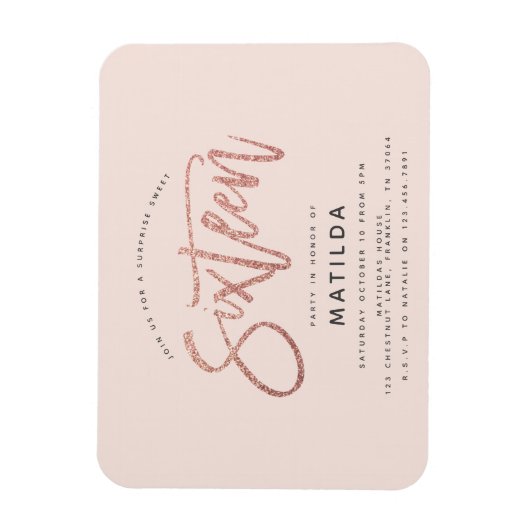 Magnet Flexible Parties scintillant rose en or girly surprise douc (Vertical)