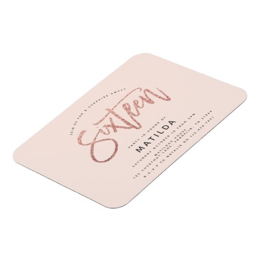 Magnet Flexible Parties scintillant rose en or girly surprise douc (Côté Gauche)