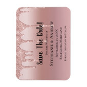 Magnet Flexible Parties scintillant Rose personnalisé à goutte d'o (Vertical)