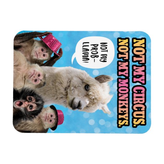 Magnet Flexible Pas Mon Cirque, Pas Mes Singes, Pas Mon ProbLlama (Horizontal)