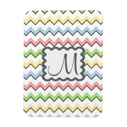Magnet Flexible Pastel Chevron avec Monogram de Shirley Taylor (Vertical)