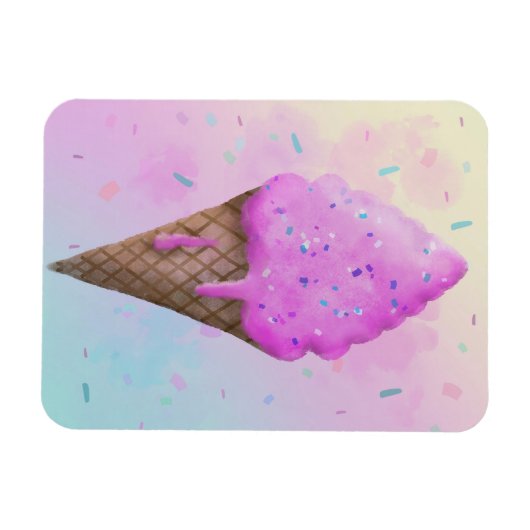 Magnet Flexible Pastel Crème glacée Cone goutte (Horizontal)