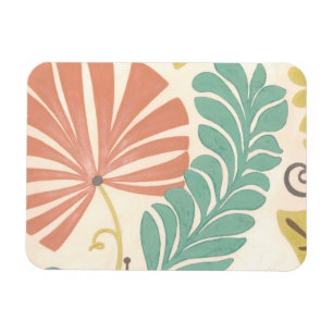 Magnet Flexible Pastel Floral Vines et Feuilles sur Arrière - plan