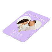 Magnet Flexible Pastel Lavender Heart Photo Wedding Enregistrer la (Côté Gauche)