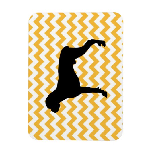 Magnet Flexible Pastel Orange Chevron Avec Boxer Silhouette (Vertical)