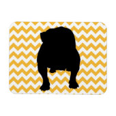 Magnet Flexible Pastel Orange Chevron Avec Ombre Bulldog Anglais (Horizontal)