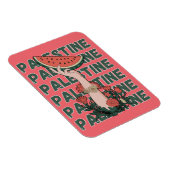 Magnet Flexible pastèque, fleurs et texte Palestine Répéter (Côté Droit)