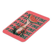 Magnet Flexible pastèque, fleurs et texte Palestine Répéter (Côté Gauche)