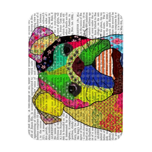 Magnet Flexible Patchwork Bulldog (Vertical)