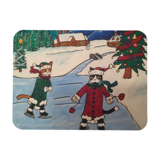 Magnet Flexible Patinage sur glace de Noël (Horizontal)