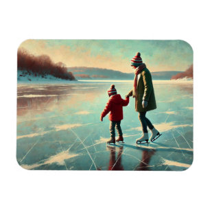 Magnet Flexible Patinage sur glace sur un lac gelé