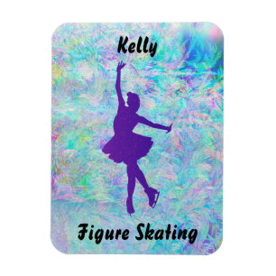 Magnet Flexible Patineuse artistique violette sur glace gelée