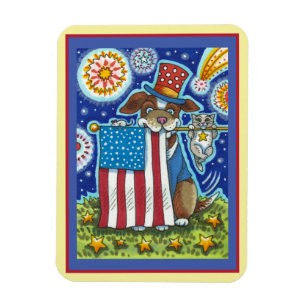 MAGNET FLEXIBLE PATRIOTIQUE DRAPEAU POIGNET CHIEN SOURIS CHAT, CUL