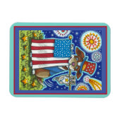 MAGNET FLEXIBLE PATRIOTIQUE DRAPEAU POIGNET CHIEN SOURIS CHAT, CUL (Horizontal)