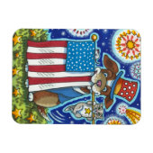 MAGNET FLEXIBLE PATRIOTIQUE DRAPEAU POIGNET CHIEN SOURIS CHAT, CUL (Horizontal)