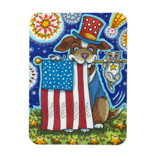 MAGNET FLEXIBLE PATRIOTIQUE DRAPEAU POIGNET CHIEN SOURIS CHAT, CUL
