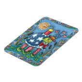 MAGNET FLEXIBLE PATRIOTIQUE ONCLE SAM TURTLE, FUNNY FIRECRACKER MÊ (Côté Gauche)