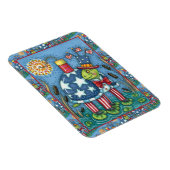 MAGNET FLEXIBLE PATRIOTIQUE ONCLE SAM TURTLE, FUNNY FIRECRACKER MÊ (Côté Droit)