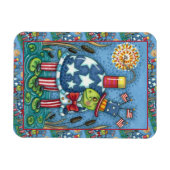 MAGNET FLEXIBLE PATRIOTIQUE ONCLE SAM TURTLE, FUNNY FIRECRACKER MÊ (Horizontal)