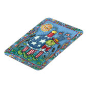 MAGNET FLEXIBLE PATRIOTIQUE ONCLE SAM TURTLE, FUNNY FIRECRACKER MÊ (Côté Gauche)