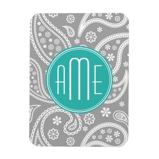 Magnet Flexible Patterns bleus et monogram bleu (Vertical)