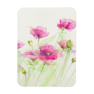Magnet Flexible Pavots peints 3 d'aquarelle