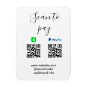 Magnet Flexible Paypal Cashapp scan to pay QR add business name lo (Vertical)