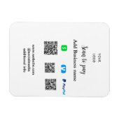 Magnet Flexible Paypal Cashapp venmo scan pour payer QR ajouter un (Horizontal)