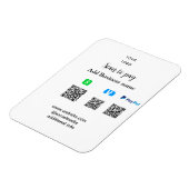 Magnet Flexible Paypal Cashapp venmo scan pour payer QR ajouter un (Côté Gauche)
