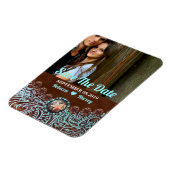 Magnet Flexible pays brun turquoise ouest enregistrer la date (Côté Gauche)