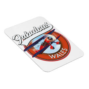 Magnet Flexible Pays de Galles fabuleux patch rétro de voyage