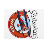 Magnet Flexible Pays de Galles fabuleux patch rétro de voyage (Horizontal)