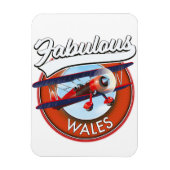 Magnet Flexible Pays de Galles fabuleux patch rétro de voyage (Vertical)