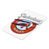 Magnet Flexible Pays de Galles fabuleux patch rétro de voyage (Côté Gauche)