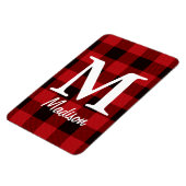 Magnet Flexible pays Noël Boeuf rouge plaid (Côté Gauche)