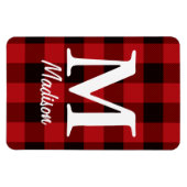 Magnet Flexible pays Noël Boeuf rouge plaid (Horizontal)