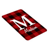 Magnet Flexible pays Noël Boeuf rouge plaid (Côté Droit)