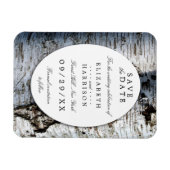 Magnet Flexible Pays Rustic Birch Tree Mariage Enregistrer La Date (Horizontal)