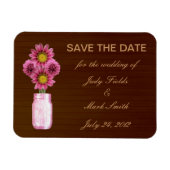 Magnet Flexible Pays Rustic Rose Mason Jar Enregistrer la date Mag (Horizontal)