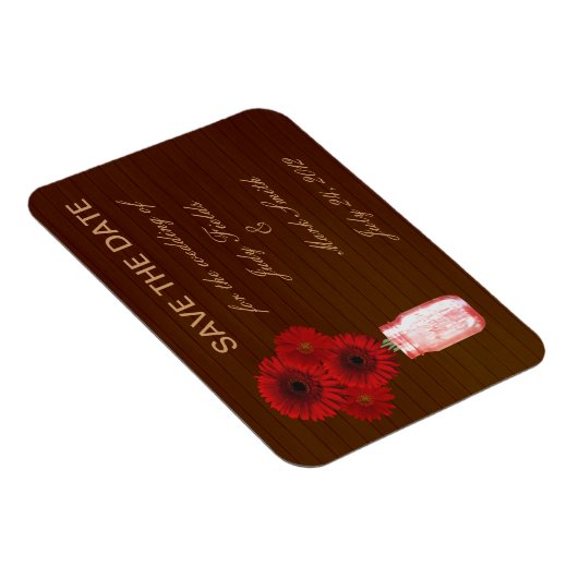 Magnet Flexible Pays Rustique Rouge Mason Jar Enregistrer l'aimant (Côté Droit)